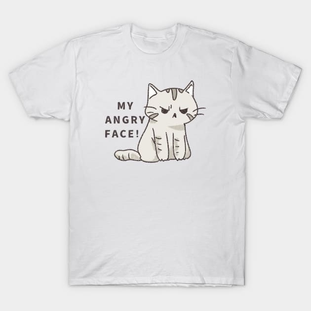 Cute angry cat T-Shirt by Ricebowl 